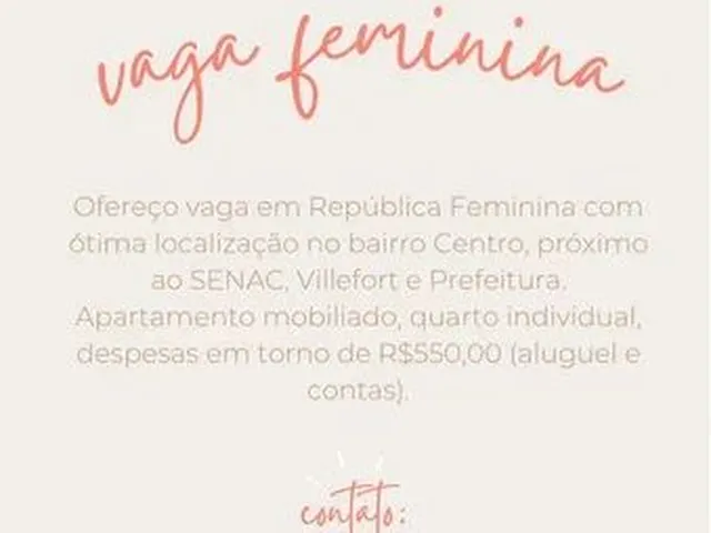 Imagem: Vaga Feminina