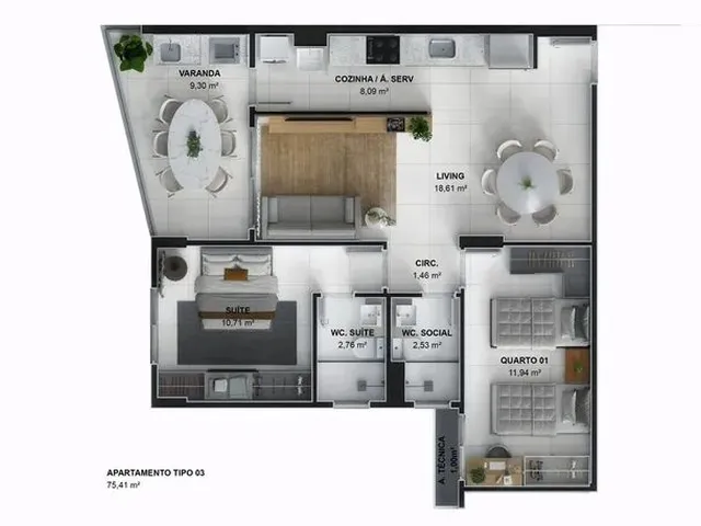 Imagem 3: Soho Residence Apartamento com 2 dormitórios