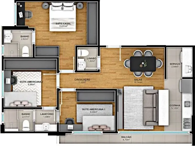 Imagem 3: Apartamento Terrazo Jk 3 Suítes