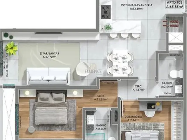 Imagem: Apartamento À Venda, 2 Quartos, 1 Suíte