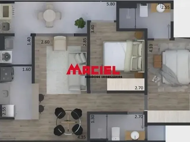 Imagem 4: Apartamento Padrão em Taubaté