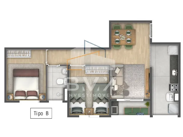 Imagem 8: Oportunidade-Apartamento 45,70 M², Condomínio Siver Oasis Altos do Trujilo, 2 Dorm