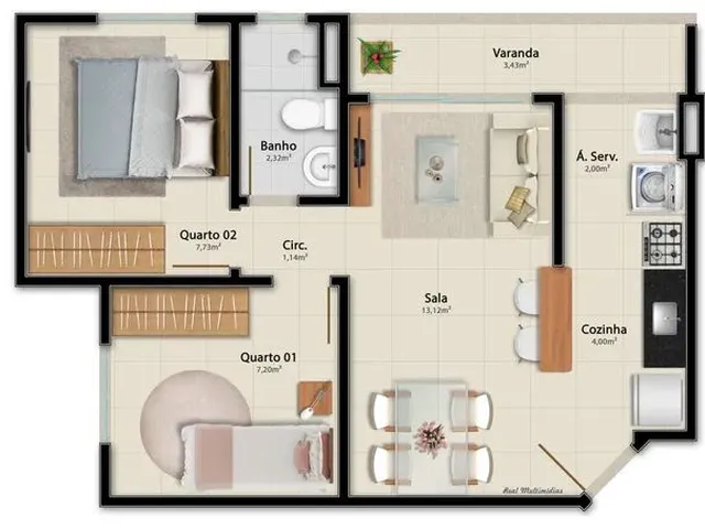 Imagem 7: Apartamento para Venda Tem 50 com 2 Quartos, Suíte em Jardim Tropical - Serra - Es