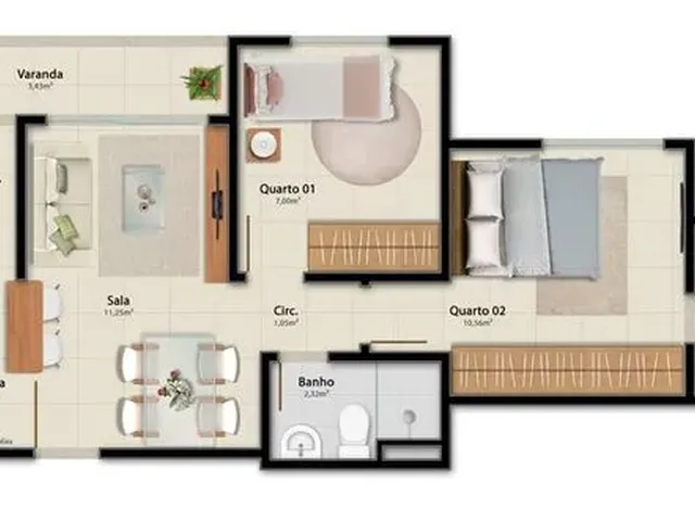 Imagem 13: Apartamento para Venda Tem 50 com 2 Quartos, Suíte em Jardim Tropical - Serra - Es