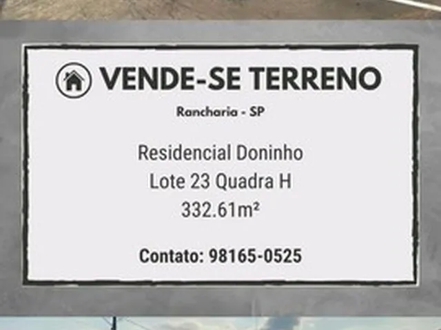 Imagem: Terreno Residencial Doninho Rancharia