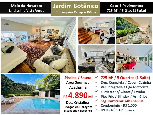 Imagem: Casa Jardim Botânico Joaquim Campos Porto