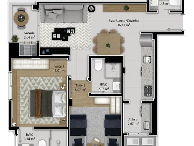 Imagem 6: Apartamento À Venda no Bairro Capoeiras - Florianópolis/Sc