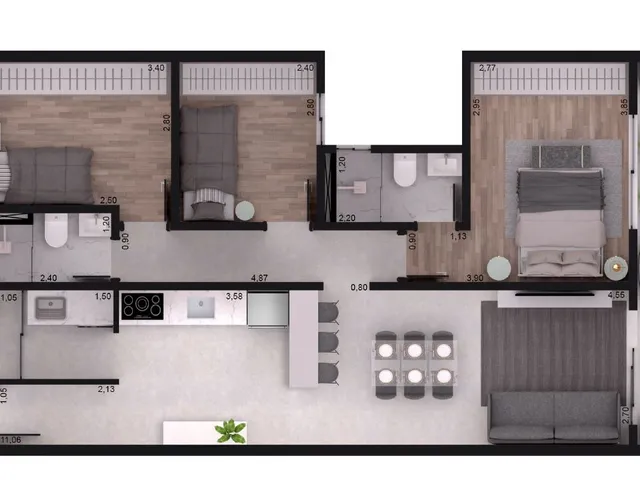 Imagem 5: 3 Dormitórios, 1 Suítes, 86M² de Área Construída
