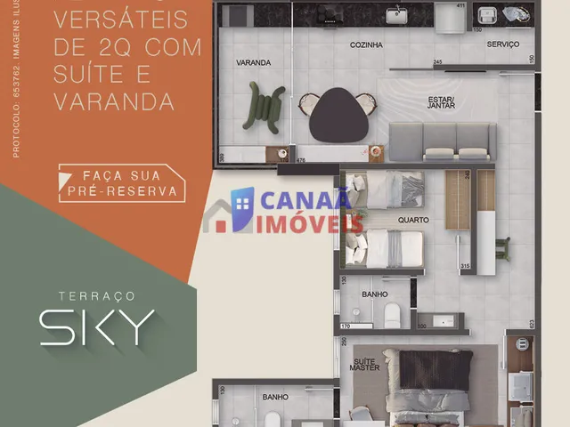 Imagem 5: Apartamento 2 quartos c/ 1 suíte no centro *Terraço Sky