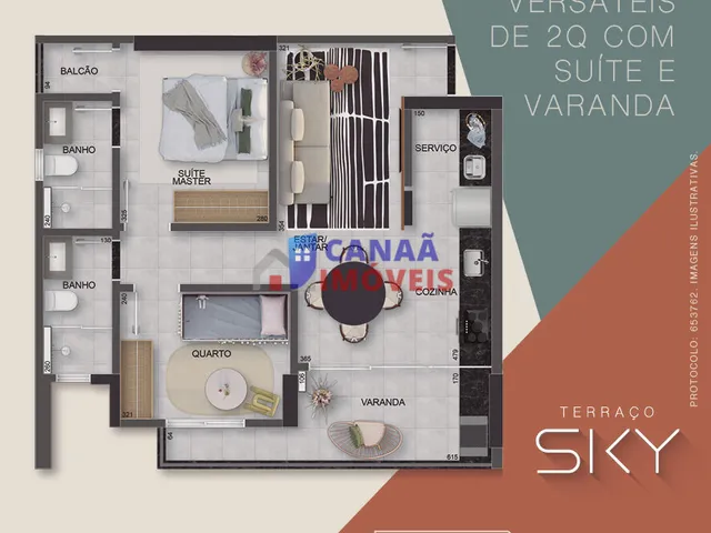Imagem 7: Apartamento 2 quartos c/ 1 suíte no centro *Terraço Sky