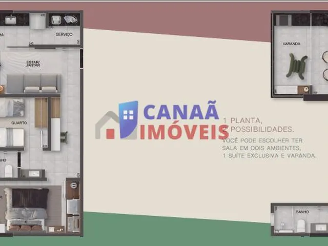 Imagem 4: Apartamento 2 quartos c/ 1 suíte no centro *Terraço Sky