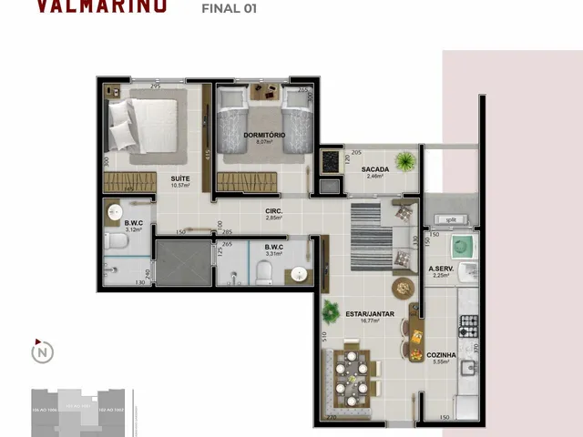 Imagem 5: Valmarino Residencial, 2 Dormitórios na Rua Maximiliano Gaidzinki