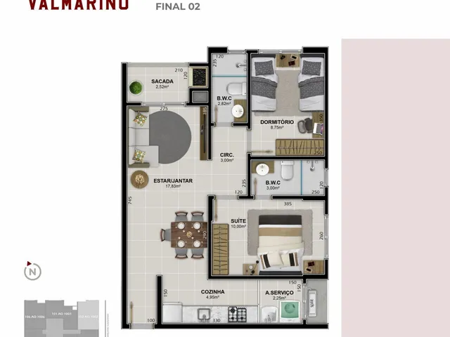 Imagem 8: Valmarino Residencial, 2 Dormitórios na Rua Maximiliano Gaidzinki