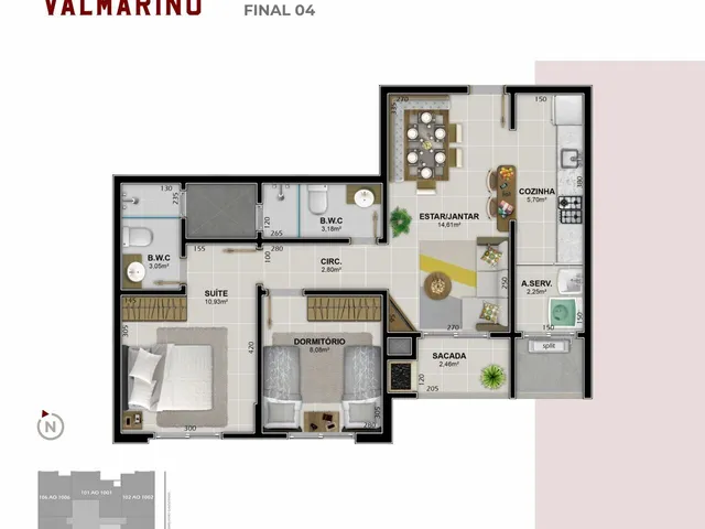 Imagem 11: Valmarino Residencial, 2 Dormitórios na Rua Maximiliano Gaidzinki