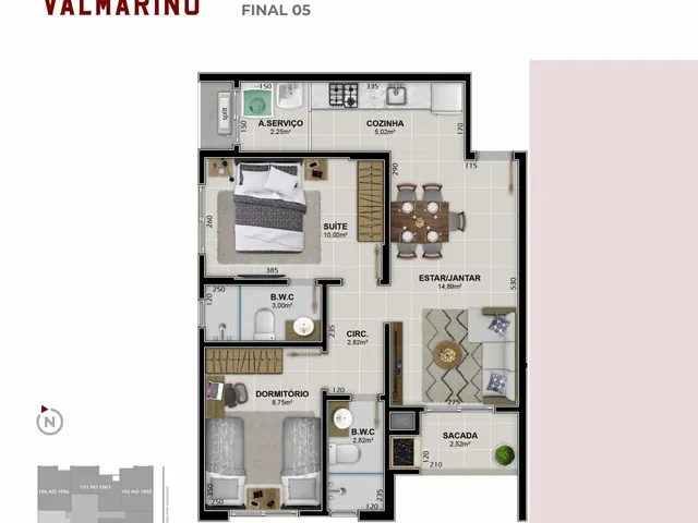 Imagem 9: Valmarino Residencial, 2 Dormitórios na Rua Maximiliano Gaidzinki