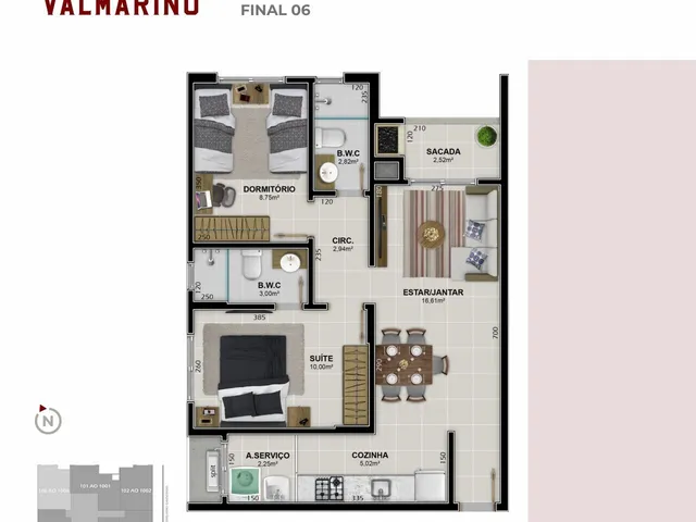 Imagem 10: Valmarino Residencial, 2 Dormitórios na Rua Maximiliano Gaidzinki
