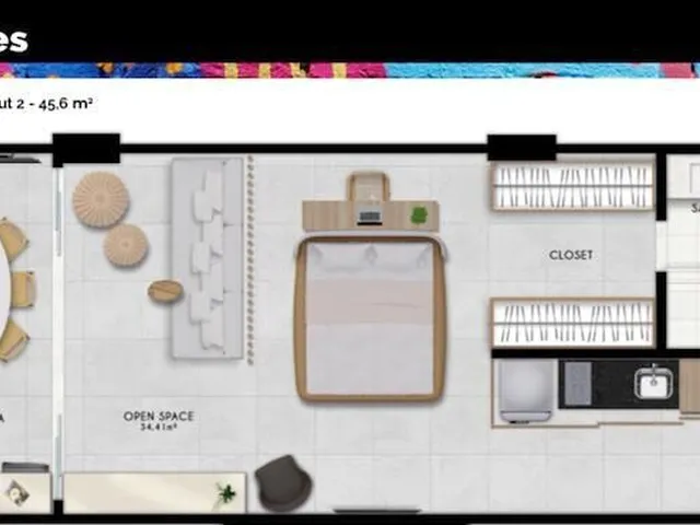 Imagem 15: Apartamento Studio na Praia de Armação em Salvador/BA. -´ART STUDIO !