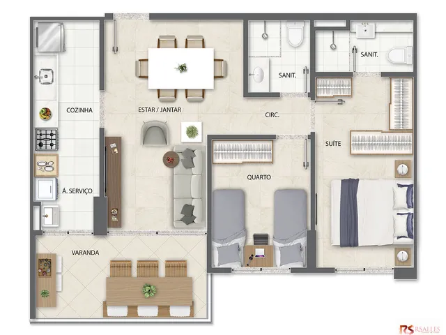 Imagem 4: Apartamento de 02 quartos com 2 suítes no Costa Azul - Harmony Residencial !