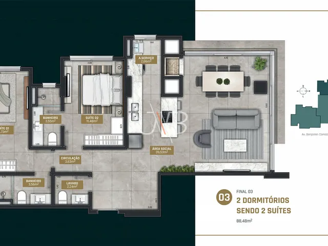 Imagem 2: Apartamento no Urban da Rdimer, no Centro - Apartamento de 2 Suítes À Venda em Torres/Rs
