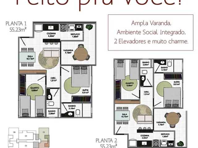 Imagem 5: Apartamento com 2 Quartos e 1 Suíte no Aribiri!