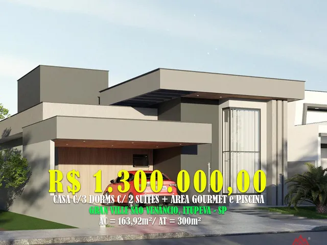 Imagem: Casa 164 M² C/ 3 Domrs C / 2 Suites Piscina