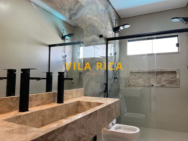 Imagem 6: Casa Moderna com 03 Suítes, Sala com 02 Ambientes, Churrasqueira, Piscina, Área Verde