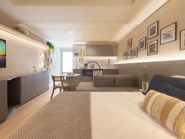 Imagem 1: Flat de luxo à Venda em Ponta Negra, Natal-RN - com 1 Quarto sendo Suíte, sala ampla, 1