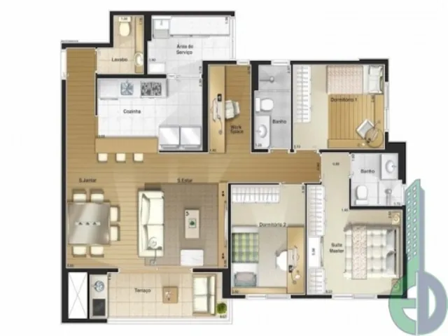 Imagem 3: Apartamento à venda em São Caetano do Sul-SP: 3 quartos, 1 suíte, 2 banheiros, 2 vagas