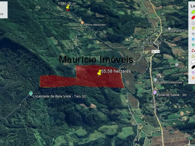 Imagem: Terreno rural com 55,58 hectares, parte