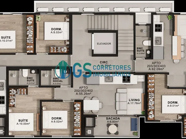 Imagem 4: Apartamento de 2 dormitórios sendo 1 suíte na Praia da Pinheira/SC