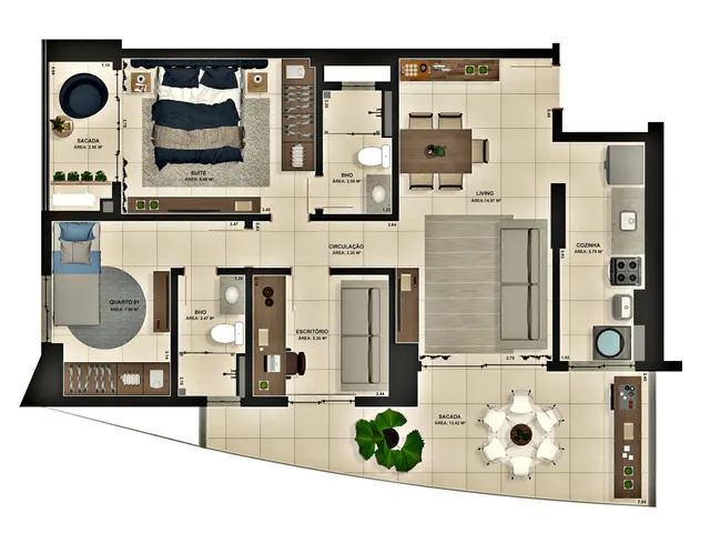 Imagem 6: WAY BATISTA CAMPOS -UM APARTAMENTO 84,85M -2 OU 3 QUARTOS COM SUITE 204