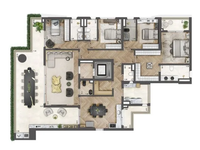 Imagem 7: Luxuoso apartamento de 4 quartos na Chácara Klabin, São Paulo-SP 4 suítes, 3 vagas de