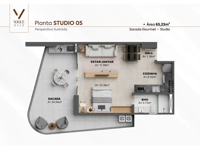 Imagem 3: VOGUE 2112 – Lazer Completo com Rooftop, Pub, Coworking e Brinquedoteca