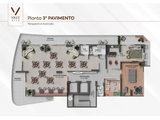 Imagem 5: VOGUE 2112 – Lazer Completo com Rooftop, Pub, Coworking e Brinquedoteca