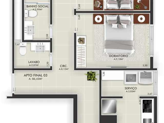 Imagem 9: Ilha Bella Apartamento com 2 dormitórios