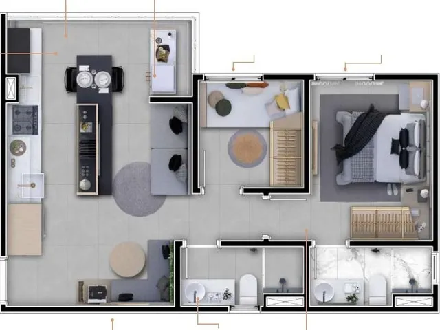 Imagem 2: Apartamento com 2 quartos em Bairro Campestre Santo André SP, comprar apartamento com 2