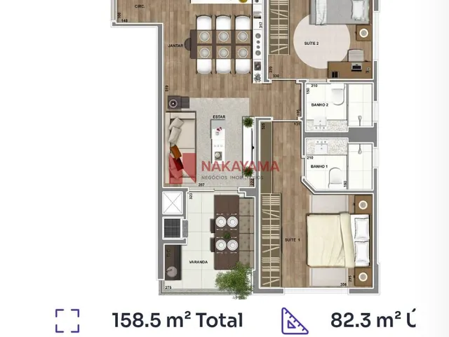 Imagem 15: Apartamento com 2 Suítes e Varanda Gourmet na Gleba Fazenda Palhano – Londrina/PR