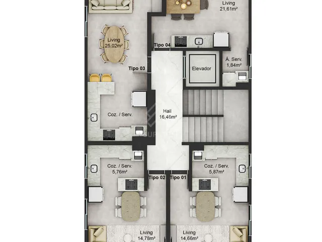 Imagem 11: Apartamento 2 quartos sendo 1 suíte à venda no bairro Cordeiros - Itajaí/SC