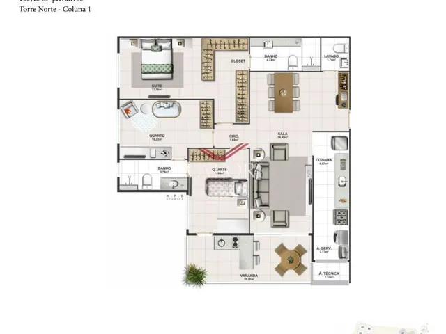 Imagem 2: Apartamento Lazer Clube 3 Quartos com Suite em Santa Lúcia, Vitória/ES