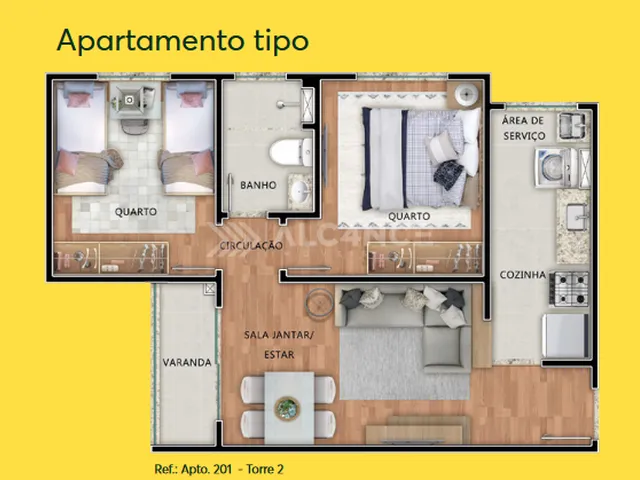 Imagem 16: Apto - 2 Quartos - 46,32 m² - Ponta de Campina, Cabedelo/PB