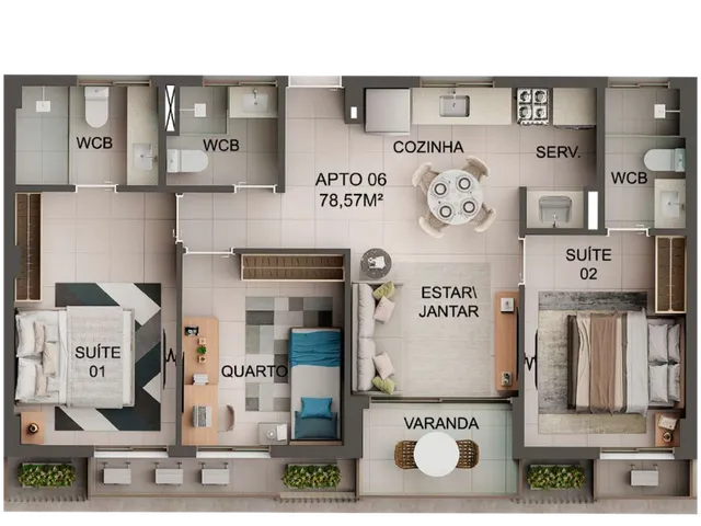 Imagem 3: Eco Jardins Apartamento com 3 dormitórios