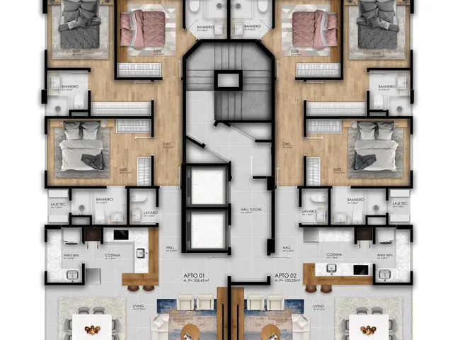 Imagem 5: Apartamento de Luxo com 3 Quartos e 3 Suítes em Balneário Camboriú-Sc Bairro Pioneiros
