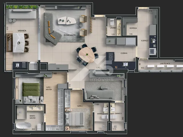 Imagem 3: Zahra - Apartamento 3 suítes à venda, 154.38m² no Zahra - Bela Suiça, Londrina