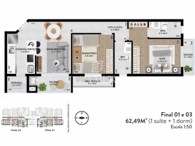 Imagem 3: Apartamento com 2 quartos, Floresta - Joinville