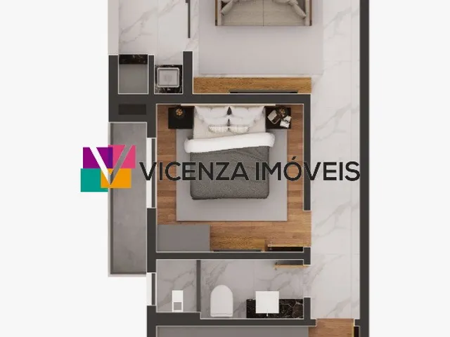 Imagem 3: Apartamento á venda com 2 quartos, sendo 1 suíte, bairro Bucarein, Joinville/SC
