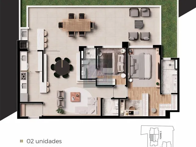 Imagem 2: Chateau Latour - Seminário - Apartamento 2 suítes. 2 vagas. 96 m². Face Leste
