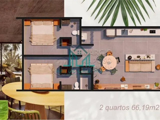 Imagem 15: VILLA NALURI - Apartamento de 2 Quartos Mobiliado, 66m², a 80 metros da paradisíaca