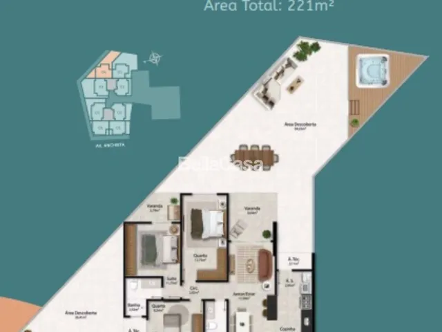 Imagem 2: Lançamento - Edifício Ilha de San Pietro: Apartamentos à Venda, 3 quartos sendo 1