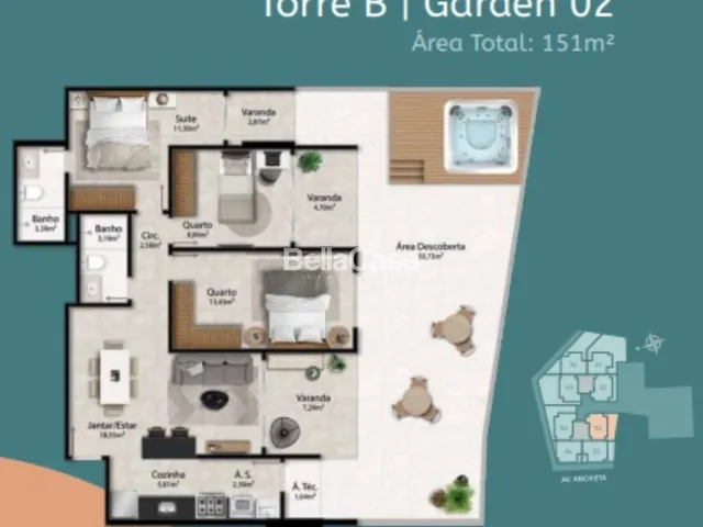 Imagem 7: Lançamento - Edifício Ilha de San Pietro: Apartamentos à Venda, 3 quartos sendo 1