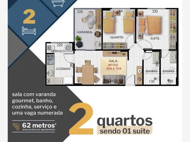 Imagem: Apartamento 2 Quartos no Bairro Morro da